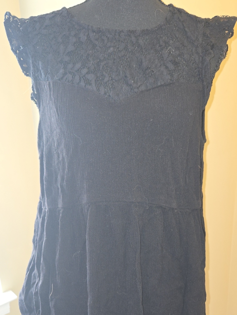 Torrid Black Top With Lace Neckline